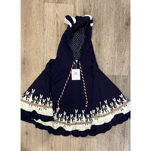 Cat Blossoming Poncho Jacket Hood Bunny Small New - Picture 1 of 7